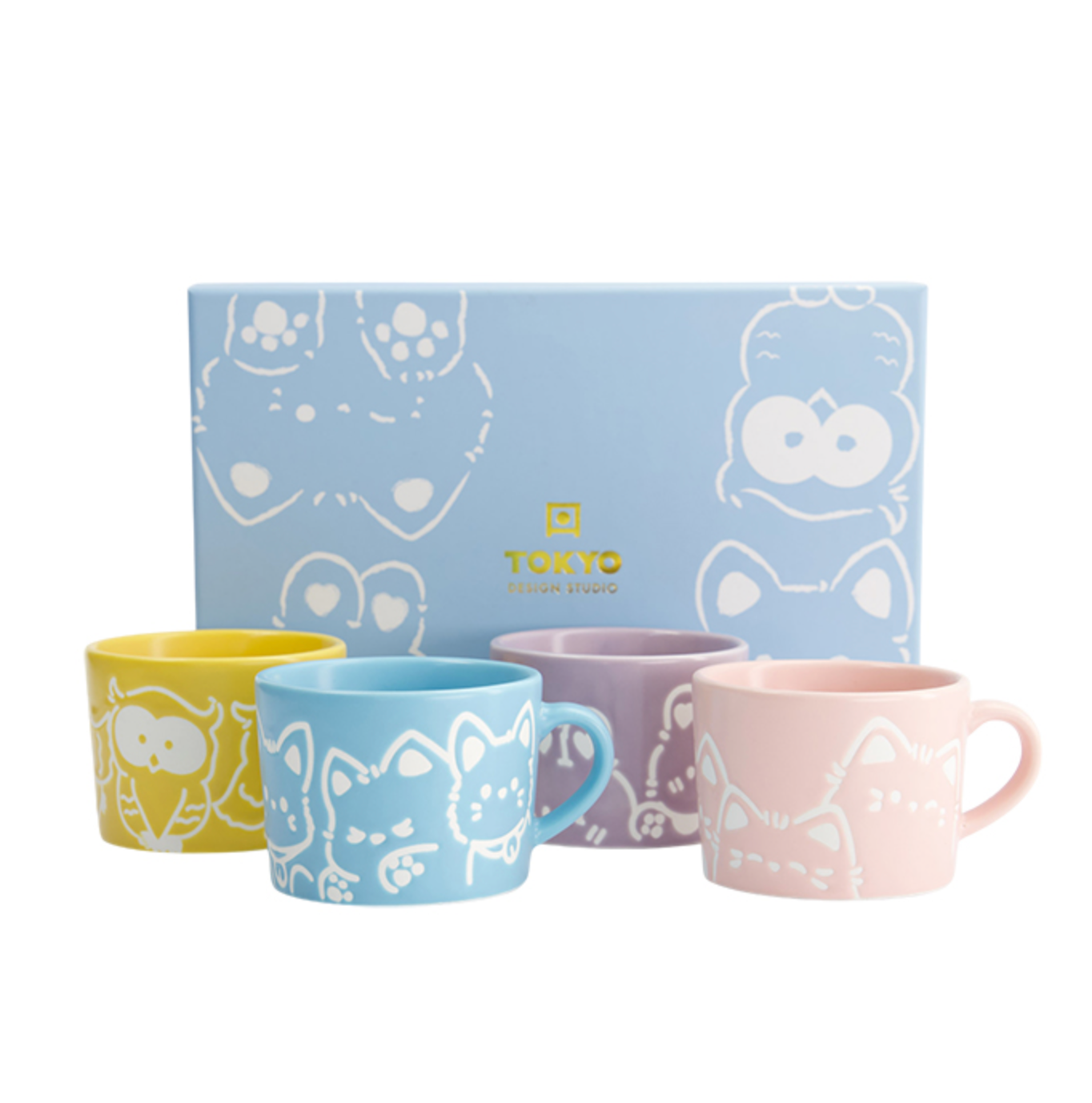 Kawaii Animals Mug Giftset 4pcs