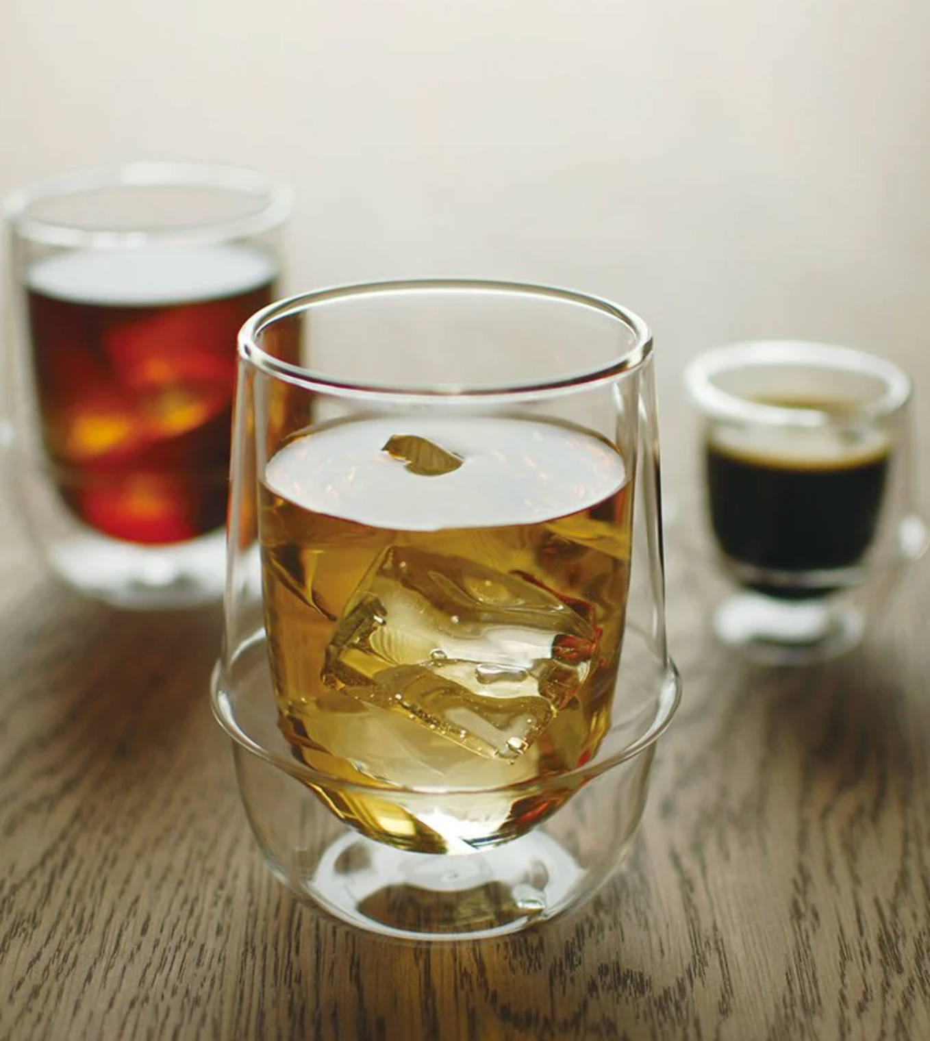 Kinto Kronos double wall iced tea cup 350ml